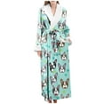 thumbnail image 4 of Batas de Mujer Moda Felpa Manga Larga Vendaje Navidad Impreso Cárdigan Ropa de Dormir Abrigo Pijamas Odeerbi ODB121144, 4 of 7