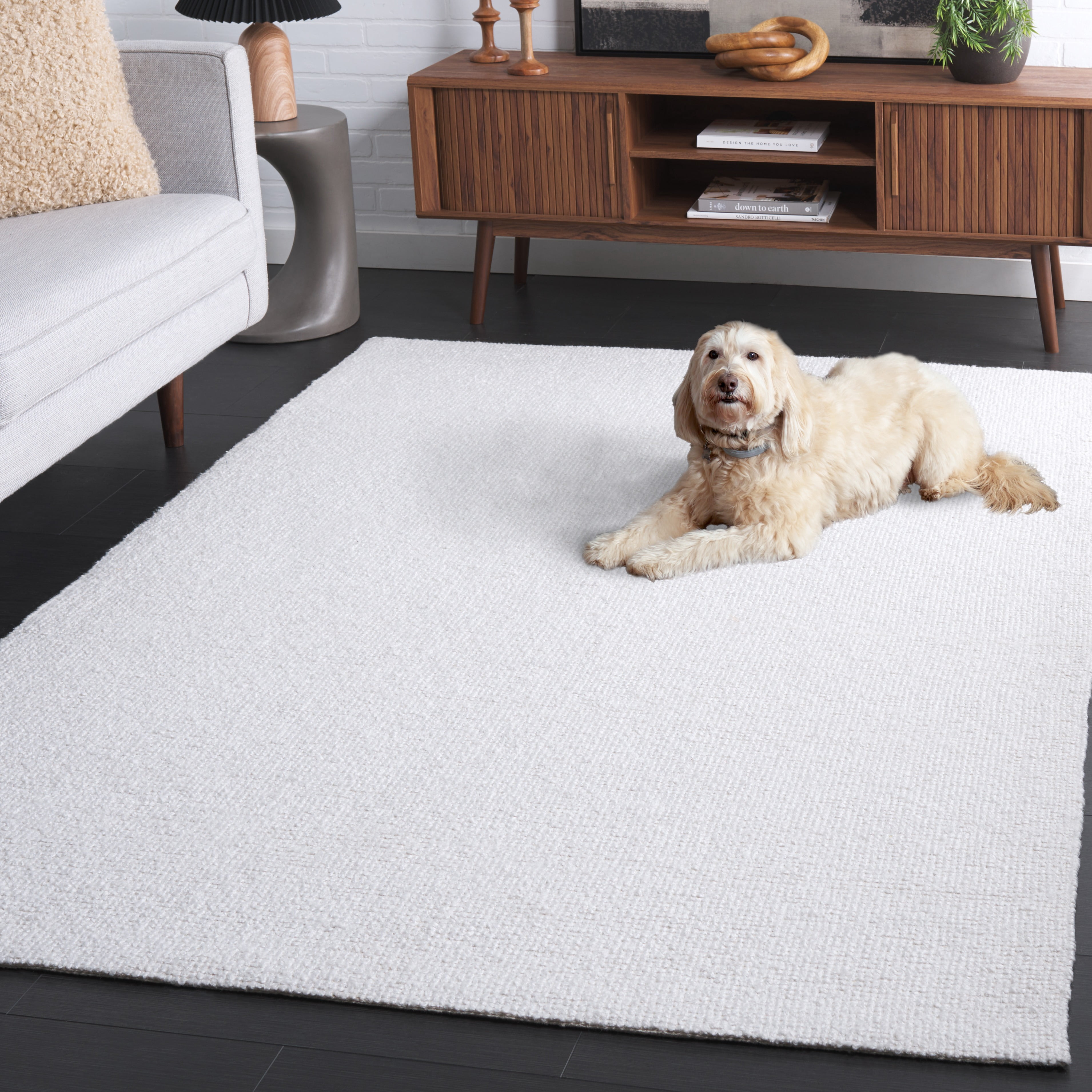 SAFAVIEH Carmine Keisha Solid Area Rug, Ivory, 4' x 6'