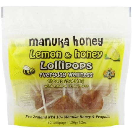 Lollipops Manuka Honey Lemon By Pacific Resources - 12 Lollipops