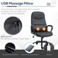 thumbnail image 4 of Vinsetto Massage Office Chair, Swivel Chair with 2-Point Vibration Lumbar, 4 of 10