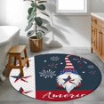 thumbnail image 4 of Independence Day Washable Round Area Rug 3 ft, American Flag Pentagram Dwarf celebration, Soft Non Slip Rugs Stain Repellent Indoor Felt Carpet for Living Dining Room Bedroom Home Office, 4 of 9