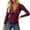 Brick Red, variant on Long Sleeve T Shirt With Heart Shaped Metal Chain Detail Elegant Solid Color Casual Top For Women Casual Short Sleeve