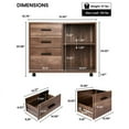 thumbnail image 4 of Drawer Dresser Storage Cabinet for Makeup Dresser Tall Chest of Drawers, Drawer Chest Makeup Cabinet with Wheels Wood Closet Storage Drawers for Bedroom by Naomi Home-Color:Walnut,Size:3 Drawer, 4 of 8