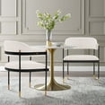 thumbnail image 2 of Manhattan Comfort Lia Dining Armchair with Metal Frame in Cream - Set of 2, 2 of 10