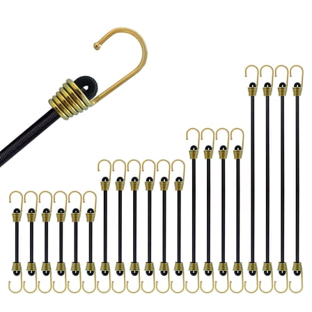 YELIER Mini Bungee Cords with Hooks 22 Pack 11-Inch. Heavy-Duty Elastic Straps for Home, Outdoor, Camping, Tarp, Storage – Durable & Multi-Purpose Tie Down Cords