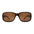 thumbnail image 3 of Polarized Womens Narrow Rectangle Designer Sunglasses Tortoise Brown, 3 of 4