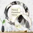thumbnail image 5 of DESIGN ART Designart 'Black and White Minimalistic ' Printed Modern Mirror - Oval or Round Wall Mirror - Grey 24in.x24in., 5 of 5