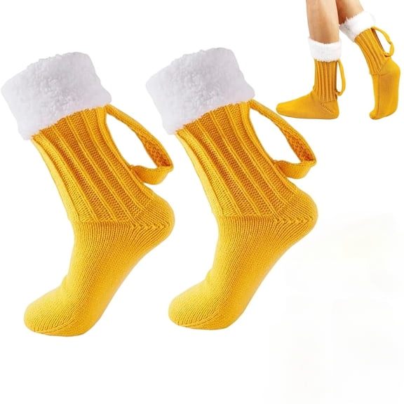 Beer Mug Socks With Handles Men, Funny Beer Socks