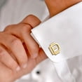thumbnail image 7 of PicturesOnGold.com Exclusive Monogram Overlapping Initial Cufflinks - Sterling Silver 3/4 Inch Tall - Stylish Jewelry Memory Gifts for Men, 7 of 7