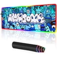 thumbnail image 1 of RGB Gaming Mouse pad Large Anime Graffiti Non-Slip Rubber Base Mice Keyboard Mat (Blue), 1 of 8