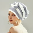thumbnail image 6 of Fiber Hair Drying Cap, Velvet Bow Tie Head Wrap Towel, Striped Princess Shower Cap for Wet Hair, Super Absorbent & Quick Dry, for Shower, Spa, Makeup & At-home Hair Care Routine,Vsgery, 6 of 6
