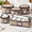 Brown-5 Piece Storage Set, variant on Gray 5 Piece Storage Set Quilted Dinnerware Storage Containers