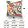 thumbnail image 6 of Abstract Palm Leaves Pillow Covers 18 x 18 Inch Set of 2, Tropical Green Leaf Red Yellow Geometric Decorative Throw Pillow Cases Fabric Cushion Cover for Sofa Couch Car Bed Patio, 6 of 6