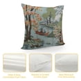thumbnail image 4 of FUMJ  Pillow Cover Asian Scenic Coral Green Blue Throw Pillows Farmhouse Decorative Pillowcase Cushion Cover for Home Sofa Bedroom Outdoor, 4 of 5