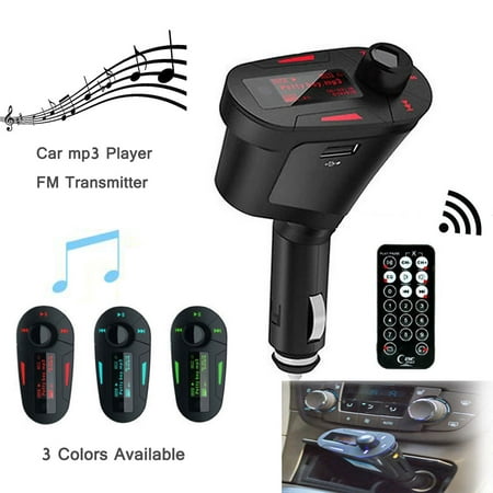 EinCar FM Transmitter Modulator Wireless Radio Adapter Car Kit Play Music Remote Control + USB Cigarette Car Charger with MP3 Player SD