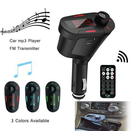 - EinCar FM Transmitter Modulator Wireless Radio Adapter Car Kit Play Music Remote Control + USB Cigarette Car Charger with MP3 Player SD Red