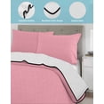 thumbnail image 4 of Quilts Twin XL Size, Pink Soft Comforter Bedding Set for Bed, Farmhouse Solid Pink Color Modern Art Lightweight Quilted Bedspread with Pillow Cover(2 Pieces) for All Season, 68x98 Inch, 4 of 6