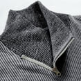 thumbnail image 4 of Men's Asymmetrical Zip Knit Sweater High Neck Long Sleeve Slim Fit Pullover, 4 of 9