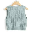 thumbnail image 3 of Women's Sweater Vest V Neck Cable Knit Sleeveless Loose Fit Solid Color Pullover Top S-M-L, 3 of 3