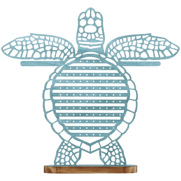 Tcwhniev Jewelry Display Stand Turtle Shape Wooden Earring Holder Organizer Storage Versatile Rings Necklaces Bracelets Holder for Desktop Decoration