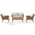 thumbnail image 3 of Crosley Landon 4 Piece Patio Sofa Set in Light Brown and Oatmeal, 3 of 9
