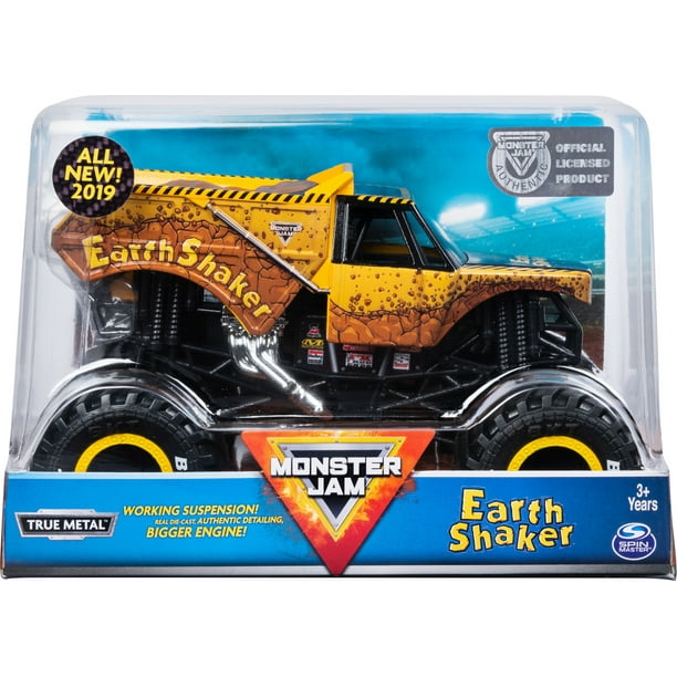 Monster Jam Official Earth Shaker Monster Truck Die Cast Vehicle 1 24 Scale Walmart Com Walmart Com