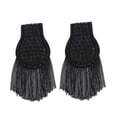 thumbnail image 5 of 1 Pair Tassel Link Chain Epaulet Decorative Shoulder Brooch Boards Badge Vintage Costume Accessory Women Men Shoulder Epaulette for Banquets Black, 5 of 8