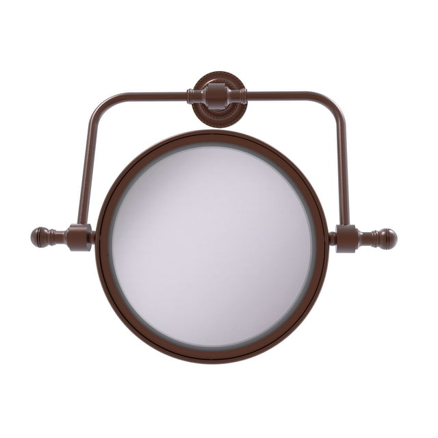 Allied Brass RDM-4/5X Retro Dot Collection Wall Mounted Swivel 8 Inch Diameter with 5X Magnification Make-Up Mirror, Antique Copper