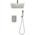 thumbnail image 6 of Ceiling Mounted Shower System Combo Set with Handheld and 12"Shower head, Aukfa Wall Mounted Shower Faucet Set for Bathroom with High Pressure, Brushed Nickel, 6 of 8