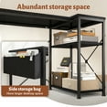 thumbnail image 3 of Exenoray L-Shaped Computer Desk with Power Outlet, 40" Reversible Corner Desk with Storage Shelf & Fabric Organizer, Space-Saving Home Office Workstation, Black, 3 of 7