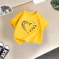 thumbnail image 2 of SGMVNU Graphic Tees for Girls Casual Loose Fit Short Sleeve Heart Prints Tshirts Summer Crewneck Tops Back to School Kids Clothes, Size 3-4 Years, Yellow, 2 of 4