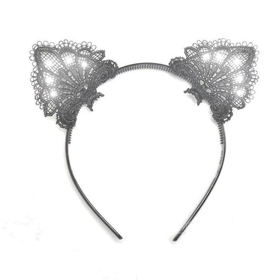 Blinkee BLKLCEARS LED Black Lace Cat Animal Ears Headband