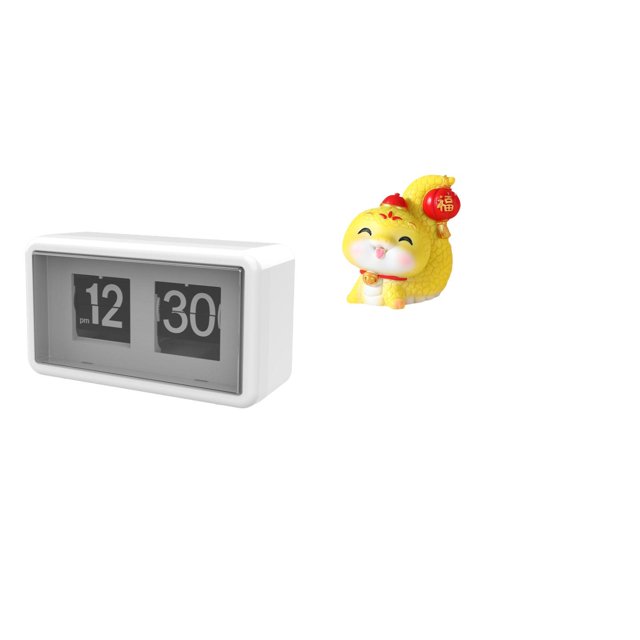 Reloj con giro automático,Reloj giratorio automático con pantalla grande para hotel,casa y oficina,Reloj de escritorio plegable para dormitorio,sala de estar,reloj silencioso,Estatua de