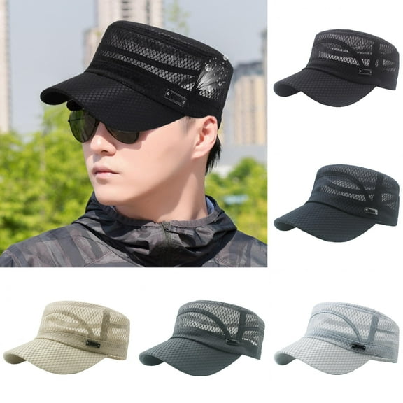 Shenmeida Sun Hats for Men Wide Brim Hat for Fishing Hiking Garden Hollow Out Flap Top Hat Peaked Hat