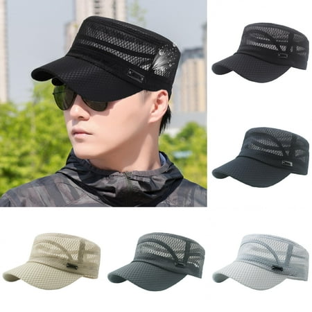 Shenmeida Sun Hats for Men Wide Brim Hat for Fishing Hiking Garden Hollow Out Flap Top Hat Peaked Hat