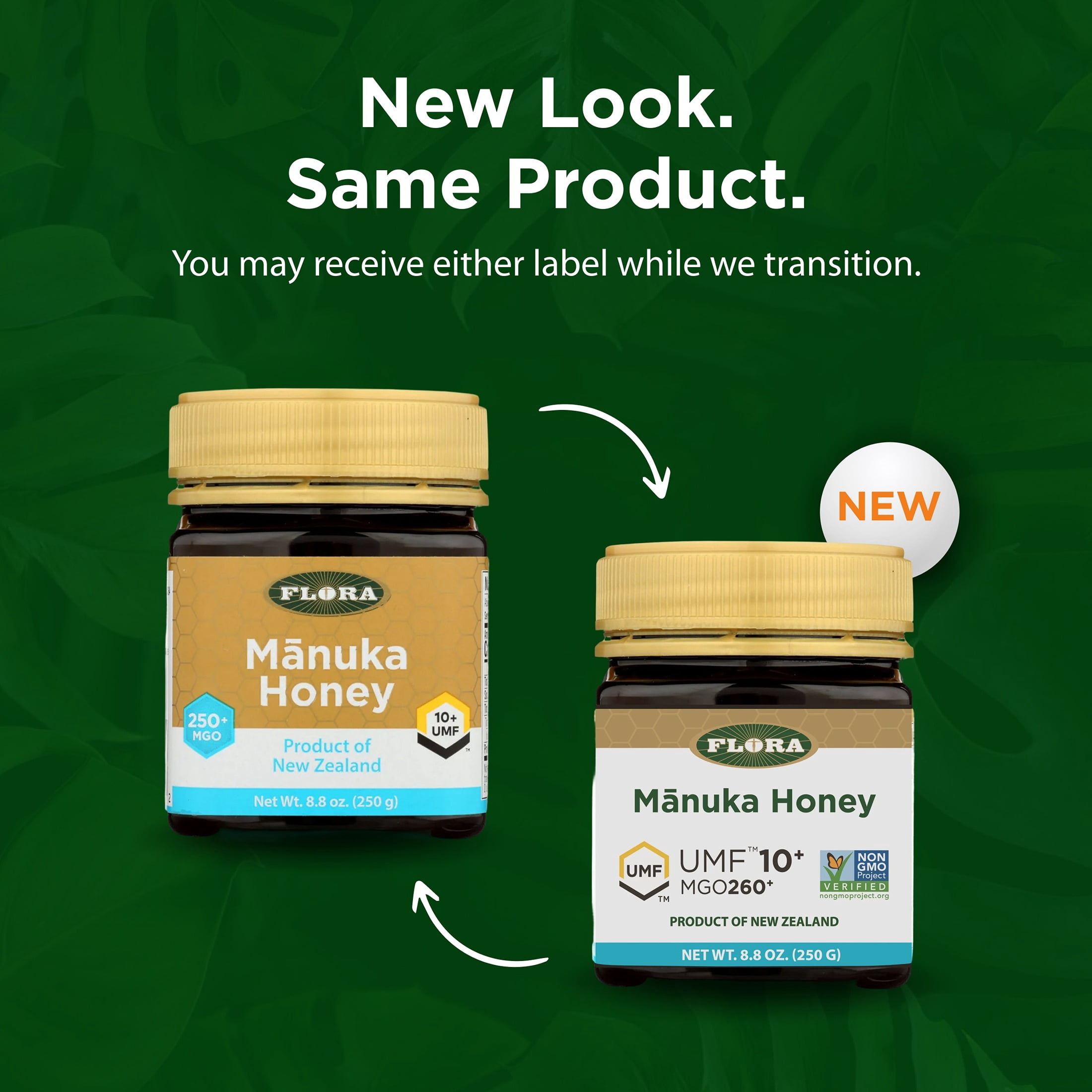 Flora - Mānuka Honey MGO 250+/10+ UMF, New Zealand Honey, 100% Traceable MGO,Natural Healing, Sore Throat Relief, Aids Digestion, 8.8-oz. Jar