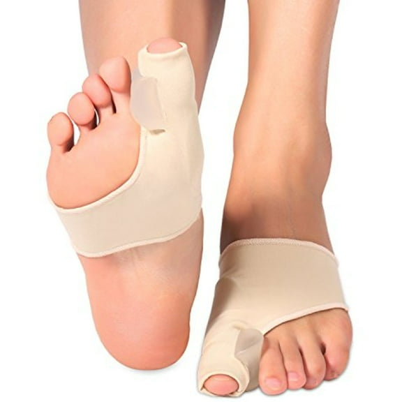 Yosoo Gel Pad Bunion Protector Sleeves Corrector with Gel Toe Separators Spacers Straightener and Spreader 2 Booties (1 Pair)
