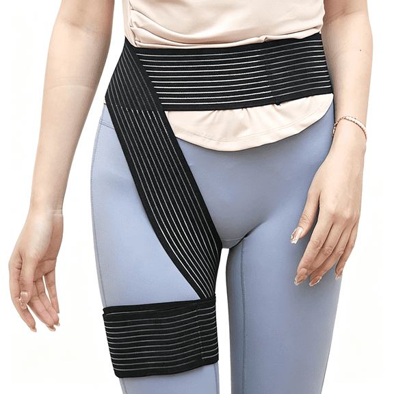 XIBUFE Hip Support Belt,110 Inch X 3 Inch Black Nylon Adjustable Groin Wrap for Brace of Hip,Groin and Thigh Hip Brace (Black)
