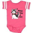 thumbnail image 3 of Inktastic I Woof You a Lot with Husky Dog Illustration Boys or Girls Baby Bodysuit, 3 of 5