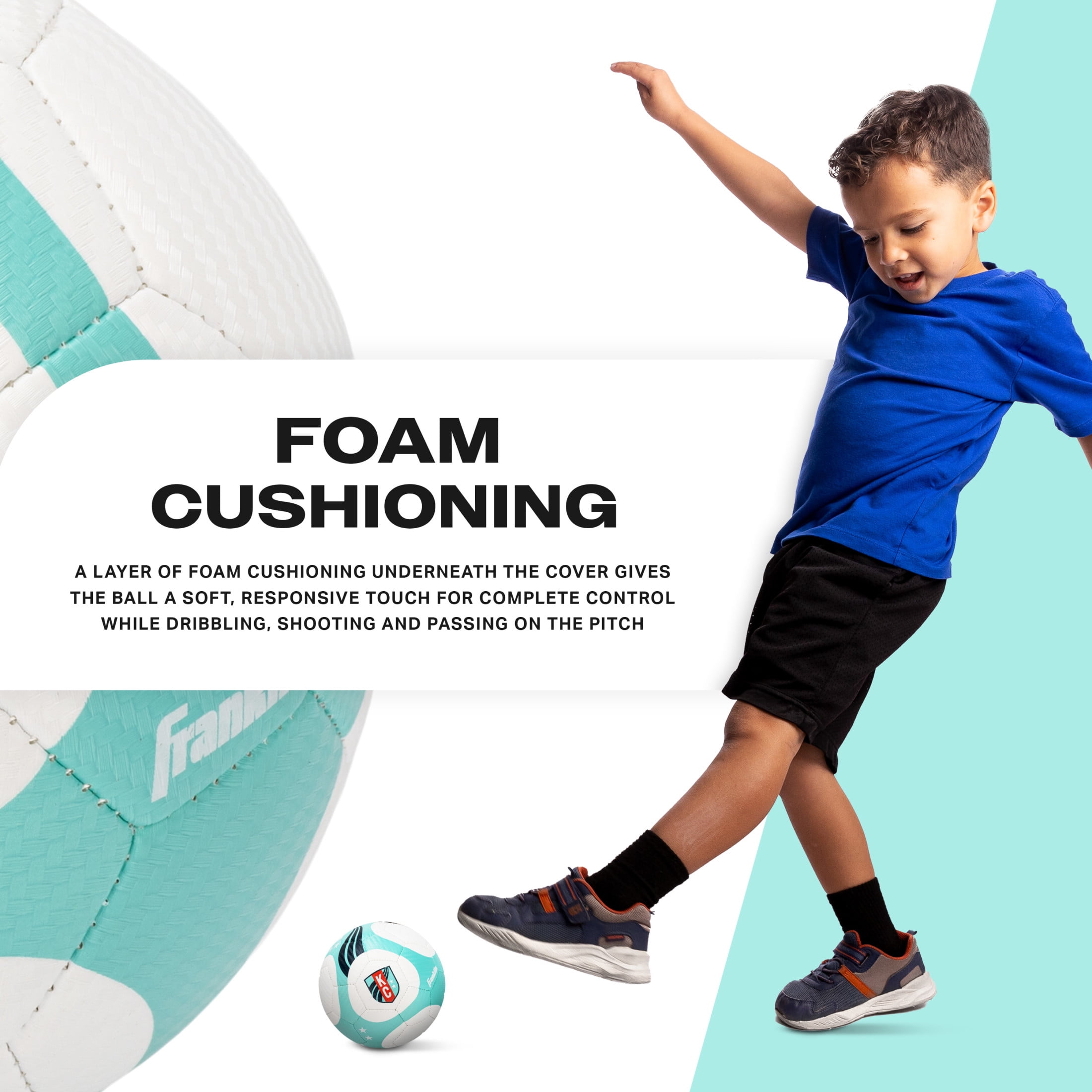 Franklin Sports NWSL Kansas City Current Soccer Ball - Kids Mini Size 1 Soccer Ball - Skill + Training Soccer Ball for Kids + Adults - Boys + Girls Soccer Ball - Air Pump Included