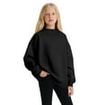 thumbnail image 3 of Coerni Boys Girls Sweater Top Toddler Basic Loose Plain Cropped T-shirt Thick Classic Mock Neck Sweatshirt Solid Pullover, 3 of 6