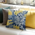 thumbnail image 3 of BANET Yellow Dahlia Throw Pillow Covers Teal Gray Floral Cushion Covers Modern Home Decorative Soft Plush Cushion Cases for Bed Couch Sofa Living Room Co White, 3 of 5