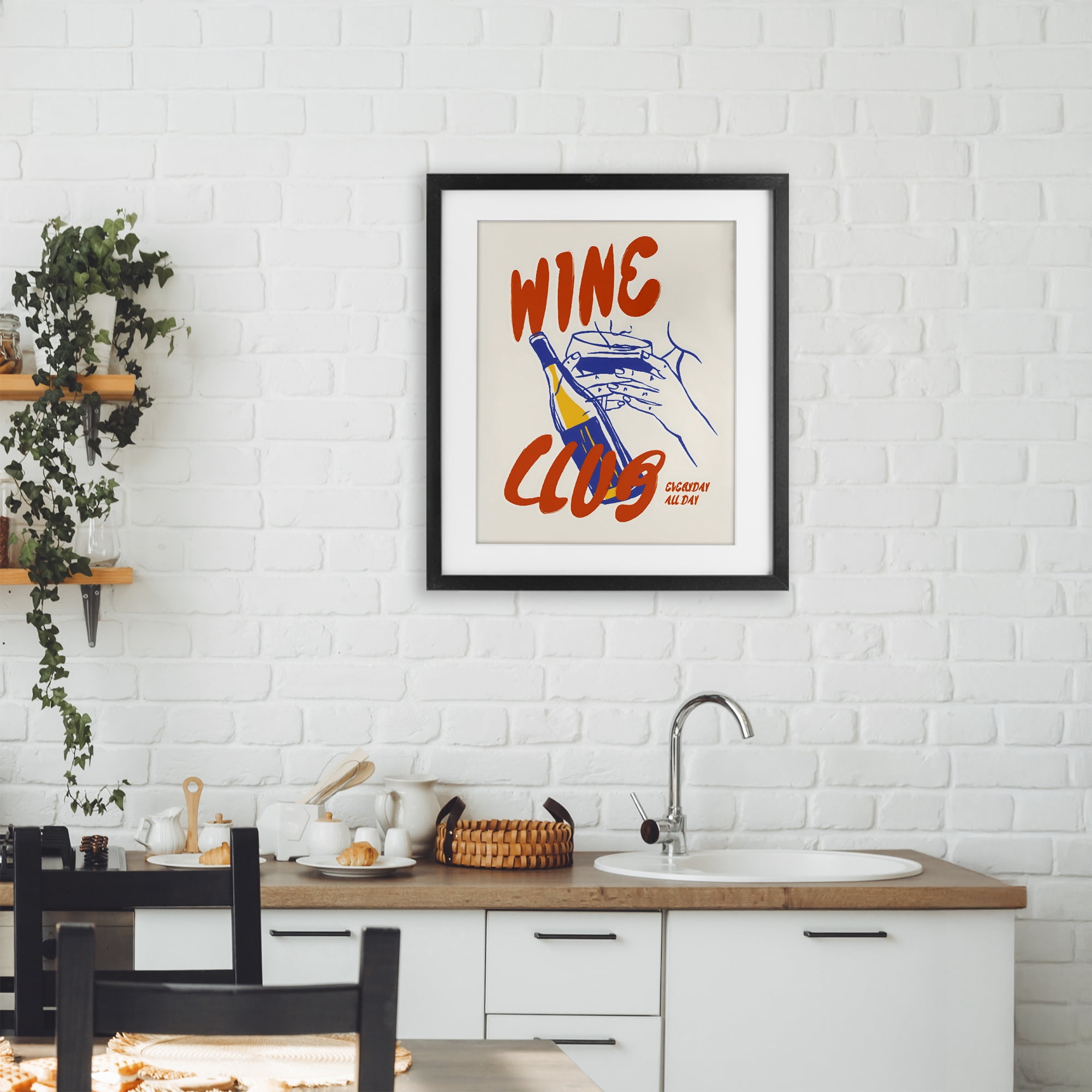 Stupell Industries Wine Club Every Day Black Framed Print Under Glass, design by The Prints Vibe