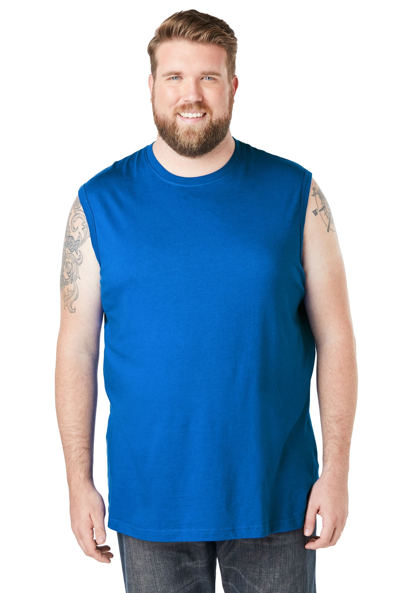 XL Heather Charcoal Tall KingSize Mens Big & Tall Lightweight Muscle T-Shirt 