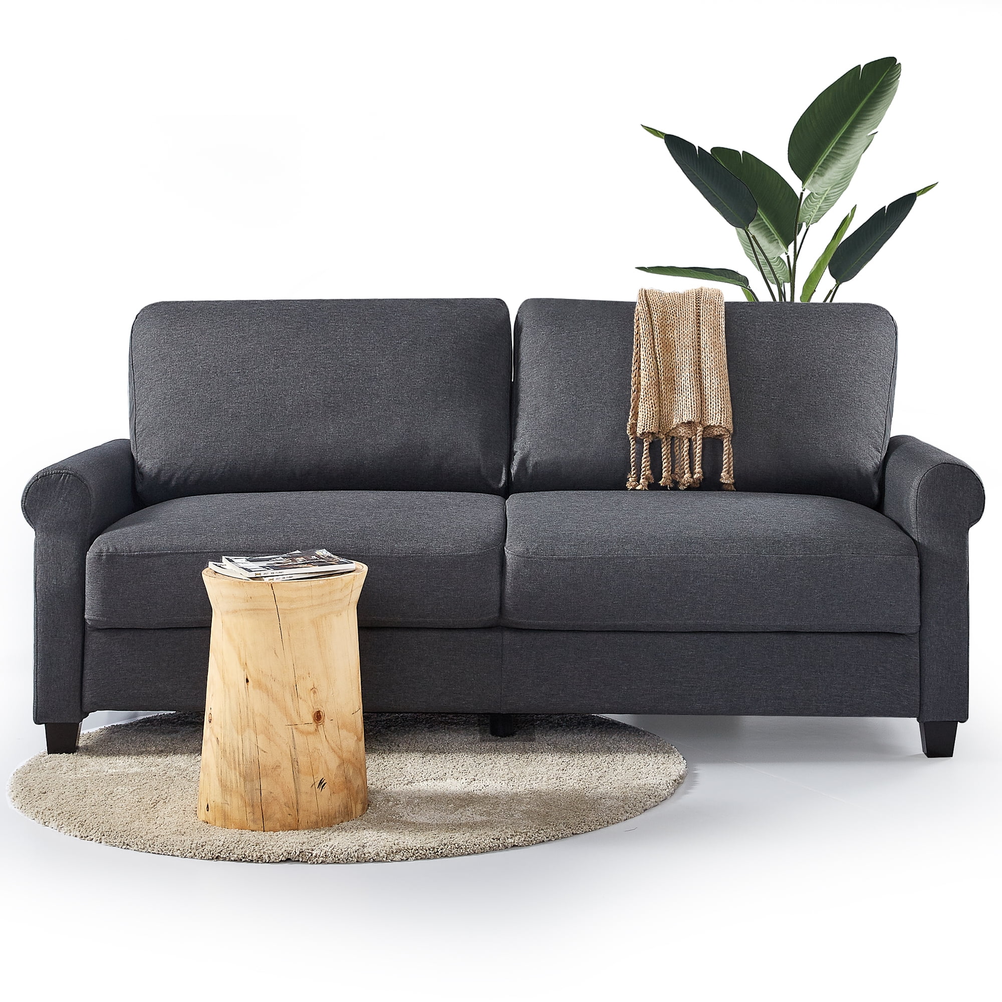 Zinus Josh Upholstered Sofa Couch, Dark Grey