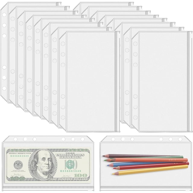 Sobres De Plástico, bolsillos de plástico, carpeta Bolsillos Impermeable organizador de dinero en efectivo, sobres para cuadernos, carpetas de documentos, bolsas de archivo