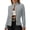 Grey, variant on Joernso Women Jacket Slim Fit Stand Collar Long Sleeves Metal Buttons Jacquard Pure Color Outerwear Solid Color OL Commuting Dates Coat