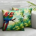 thumbnail image 3 of JRXY Decorative Throw Pillow Covers Summer Colorful Hawaiian Tropical Plants Palm Leaf Pillows Cover Parrots Sea Beach Hawaiian Palm Tree Banana Leaf Flowers Outdoor Pillows Covers White, 3 of 5