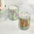 thumbnail image 2 of Yayeee 2 Pack Qtip Holder Bathroom Cotton Swab Canister with Lid Clear Dispenser Set, Purple Skates, 2 of 6