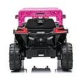 thumbnail image 6 of CIPACHO 12V Powered Ride Ons Four Wheel Drive Leather Electric Kids Car with R/C, Seat Belt four Wheel Absorber, Pink, 6 of 7